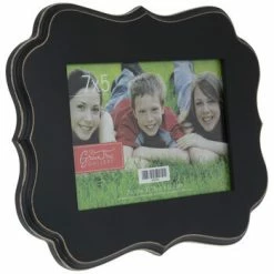 Black Quatrefoil Wood Frame - 7" X 5"