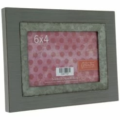 Cheapest 🥰 Gray Wood Frame With Metal Trim - 6" X 4" 👍
