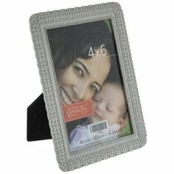 Antique Silver Beaded Metal Frame - 4" X 6"