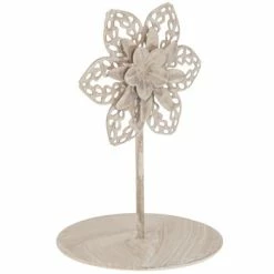 White Flower Metal Photo Clip