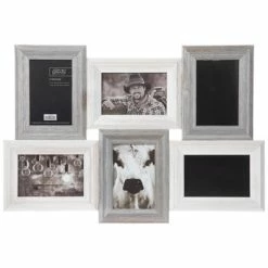 Brand new 👍 Gray & White Barnwood Collage Wall Frame ✔️