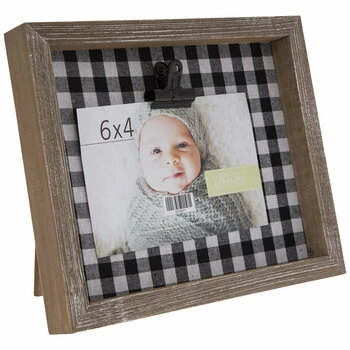 Discount ???? Buffalo Check Wood Clip Frame - 6" X 4" ⭐ 3 Discount ???? Buffalo Check Wood Clip Frame - 6" X 4" ⭐