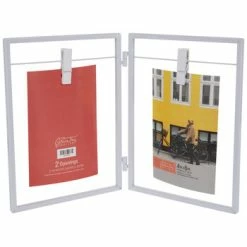 White Metal Clip Collage Frame - 4" X 6"