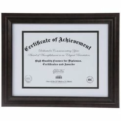 Brushed Bronze Beveled Document Frame - 11" X 8 1/2"