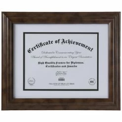 Brown Wood Document Frame - 11" X 8 1/2"