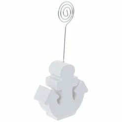 White Anchor Wood Photo Clip