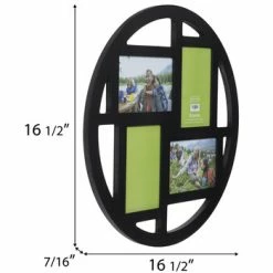 New 🎁 Black Round Wood Collage Wall Frame 💯 -Scotch Shop 350Wx350H 2066314 a 0621 PX