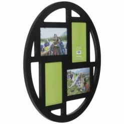 New 🎁 Black Round Wood Collage Wall Frame 💯 -Scotch Shop 350Wx350H 2066314 b 0621 PX