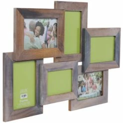 Flash Sale ⌛ Brown & Gray Wood Collage Wall Frame 😉 -Scotch Shop 350Wx350H 2066355 b 0621 PX