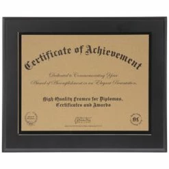 Black Wood Document Frame - 11" X 8 1/2"