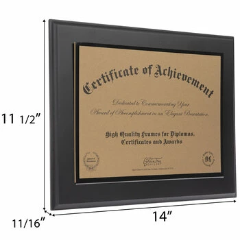 Black Wood Document Frame - 11" X 8 1/2" 4 Black Wood Document Frame - 11" X 8 1/2" - Image 2