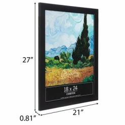 Black Smooth Wood Wall Frame - 18" X 24" -Scotch Shop 350Wx350H 924522 a 0722